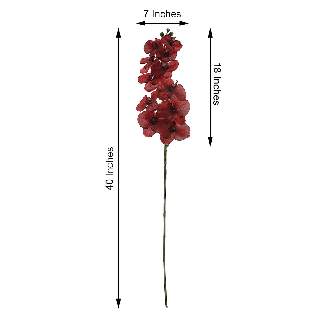 HIER_1150 Faux Tulips & Others 2 Stems | 40" Tall Red Artificial Silk Orchid Flower Bouquets 3 HIER_1150 Faux Tulips & Others 2 Stems | 40" Tall Red Artificial Silk Orchid Flower Bouquets