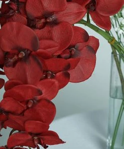HIER_1150 Faux Tulips & Others 2 Stems | 40" Tall Red Artificial Silk Orchid Flower Bouquets 22 HIER_1150 Faux Tulips & Others 2 Stems | 40