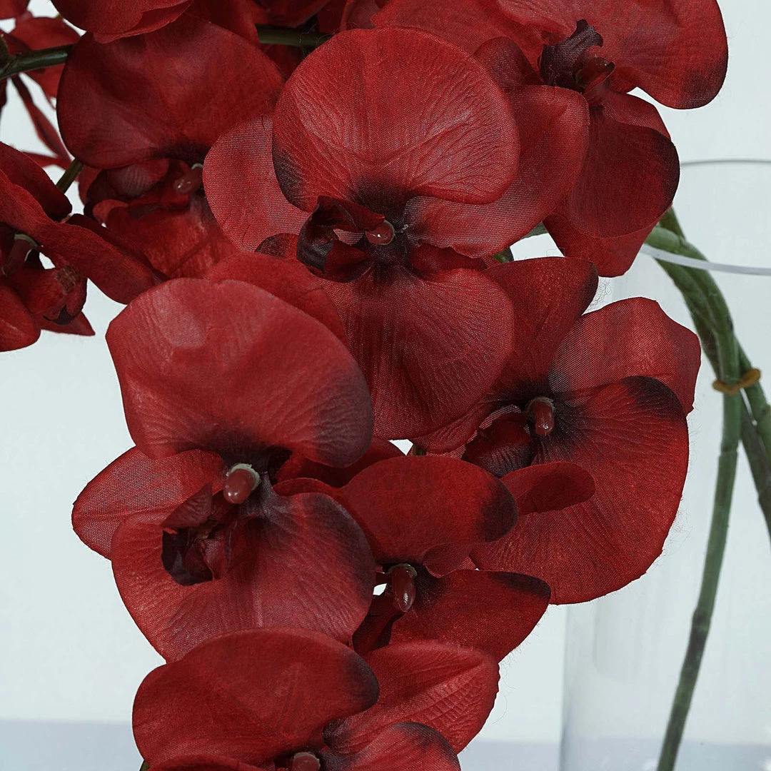 HIER_1150 Faux Tulips & Others 2 Stems | 40" Tall Red Artificial Silk Orchid Flower Bouquets 10 HIER_1150 Faux Tulips & Others 2 Stems | 40" Tall Red Artificial Silk Orchid Flower Bouquets