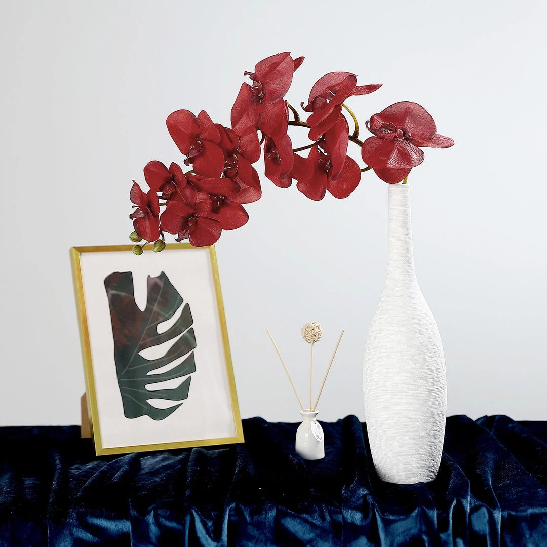 HIER_1150 Faux Tulips & Others 2 Stems | 40" Tall Red Artificial Silk Orchid Flower Bouquets 2 HIER_1150 Faux Tulips & Others 2 Stems | 40" Tall Red Artificial Silk Orchid Flower Bouquets