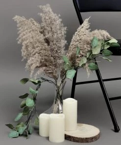 HIER_1400 Chargers & Centerpieces 6 Stems | 32" Natural Tint Dried Natural Pampas Grass Plant Sprays