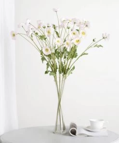 HIER_1400 Artificial Flower & Plants 2 Stems | 33" Blush/Rose Gold Artificial Silk Poppy Flower Bouquet Bushes