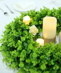 HIER_1220 2 Pack | 21" Green Artificial Lifelike Eucalyptus Leaf Spring Wreaths