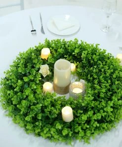 HIER_1220 2 Pack | 21" Green Artificial Lifelike Eucalyptus Leaf Spring Wreaths