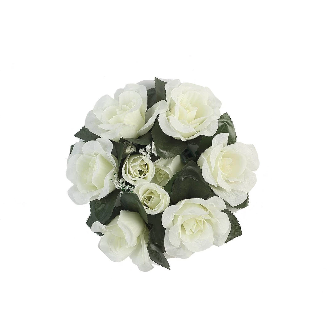 HIER_1600 Chargers & Centerpieces 4 Pack | 3" Ivory Artificial Silk Rose Flower Candle Ring Wreaths 14 HIER_1600 Chargers & Centerpieces 4 Pack | 3" Ivory Artificial Silk Rose Flower Candle Ring Wreaths