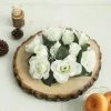 HIER_1600 Chargers & Centerpieces 4 Pack | 3" Ivory Artificial Silk Rose Flower Candle Ring Wreaths