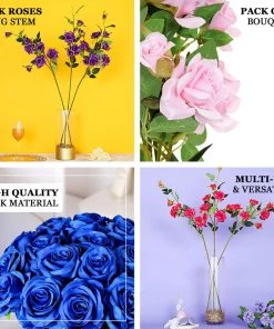 HIER_1400 Artificial Roses 2 Stems | 38