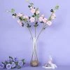 HIER_1400 Artificial Roses 2 Stems | 38" Tall Pink Artificial Silk Rose Flower Bouquet Bushes
