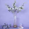 HIER_1400 Artificial Roses 2 Stems | 38" Tall Silver Artificial Silk Rose Flower Bouquet Bushes