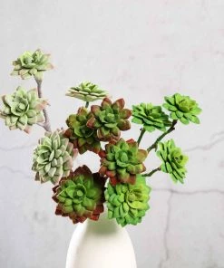 HIER_1600 3 Pack | 12" Assorted Artificial Echeveria Stem Succulent Air Plants