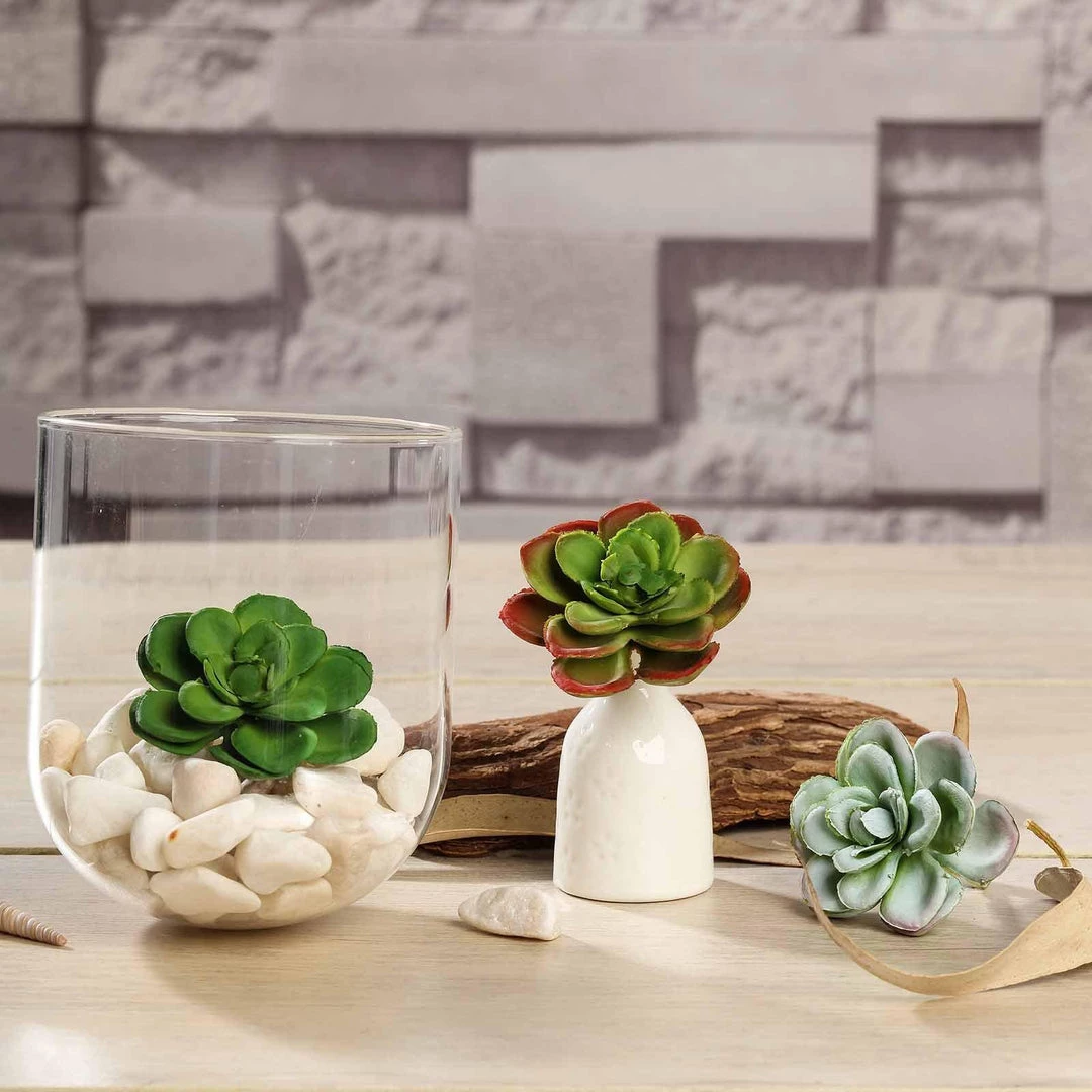 HIER_1600 Artificial Succulents & Terrariums Wholesale 3 Pack | 3" Artificial PVC Echeveria Orion Decorative Succulent Plants 1 HIER_1600 Artificial Succulents & Terrariums Wholesale 3 Pack | 3" Artificial PVC Echeveria Orion Decorative Succulent Plants