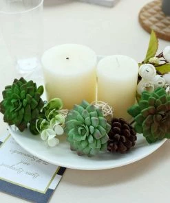 HIER_1600 3 Pack | 3" Artificial PVC Parva Echeveria Decorative Succulent Plants