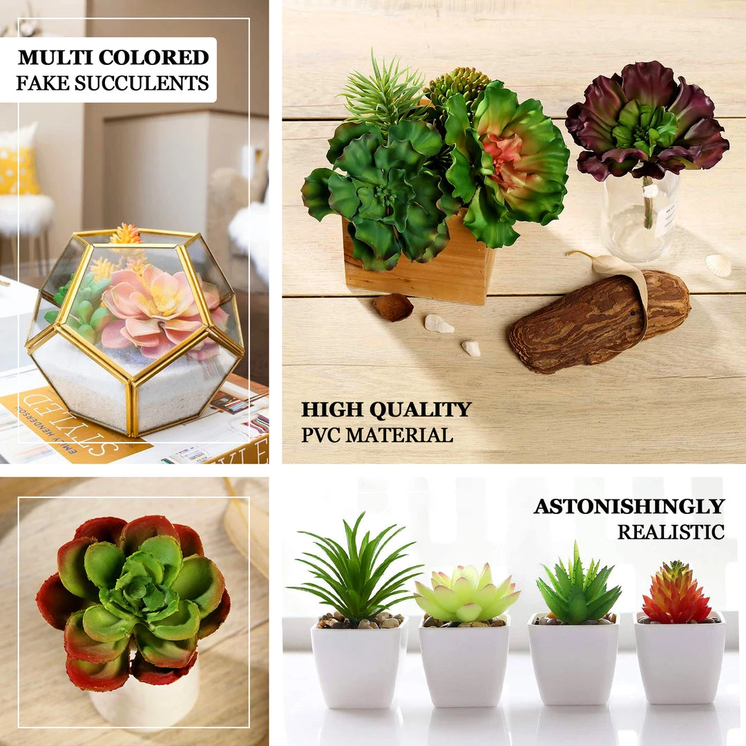 HIER_1600 3 Pack | 3" Artificial PVC Roundleaf Echeveria Stem Succulent Plants Artificial Succulents & Terrariums Wholesale 4 HIER_1600 3 Pack | 3" Artificial PVC Roundleaf Echeveria Stem Succulent Plants Artificial Succulents & Terrariums Wholesale