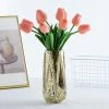 HIER_1150 10 Stems | 13" Coral Real Touch Artificial Foam Tulip Flower Bouquets Home Décor