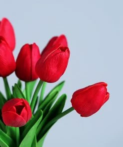 HIER_1150 10 Stems | 13" Red Real Touch Artificial Foam Tulip Flower Bouquets 19 HIER_1150 10 Stems | 13