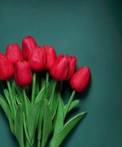 HIER_1150 10 Stems | 13" Red Real Touch Artificial Foam Tulip Flower Bouquets 22 HIER_1150 10 Stems | 13