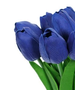 HIER_1150 10 Stems | 13" Royal Blue Real Touch Artificial Foam Tulip Flowers 24 HIER_1150 10 Stems | 13