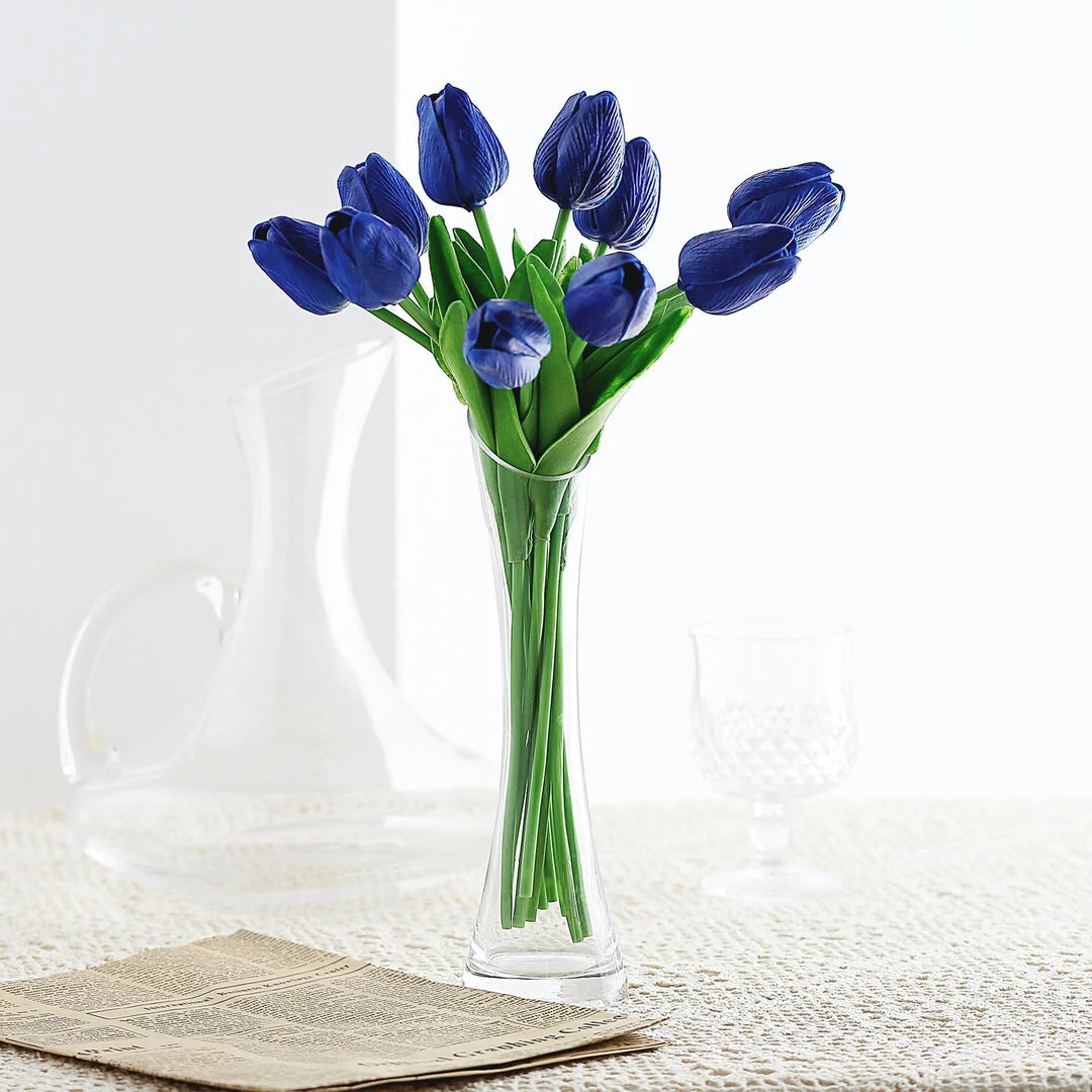 HIER_1150 10 Stems | 13" Royal Blue Real Touch Artificial Foam Tulip Flowers 6 HIER_1150 10 Stems | 13" Royal Blue Real Touch Artificial Foam Tulip Flowers