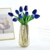 HIER_1150 10 Stems | 13" Royal Blue Real Touch Artificial Foam Tulip Flowers