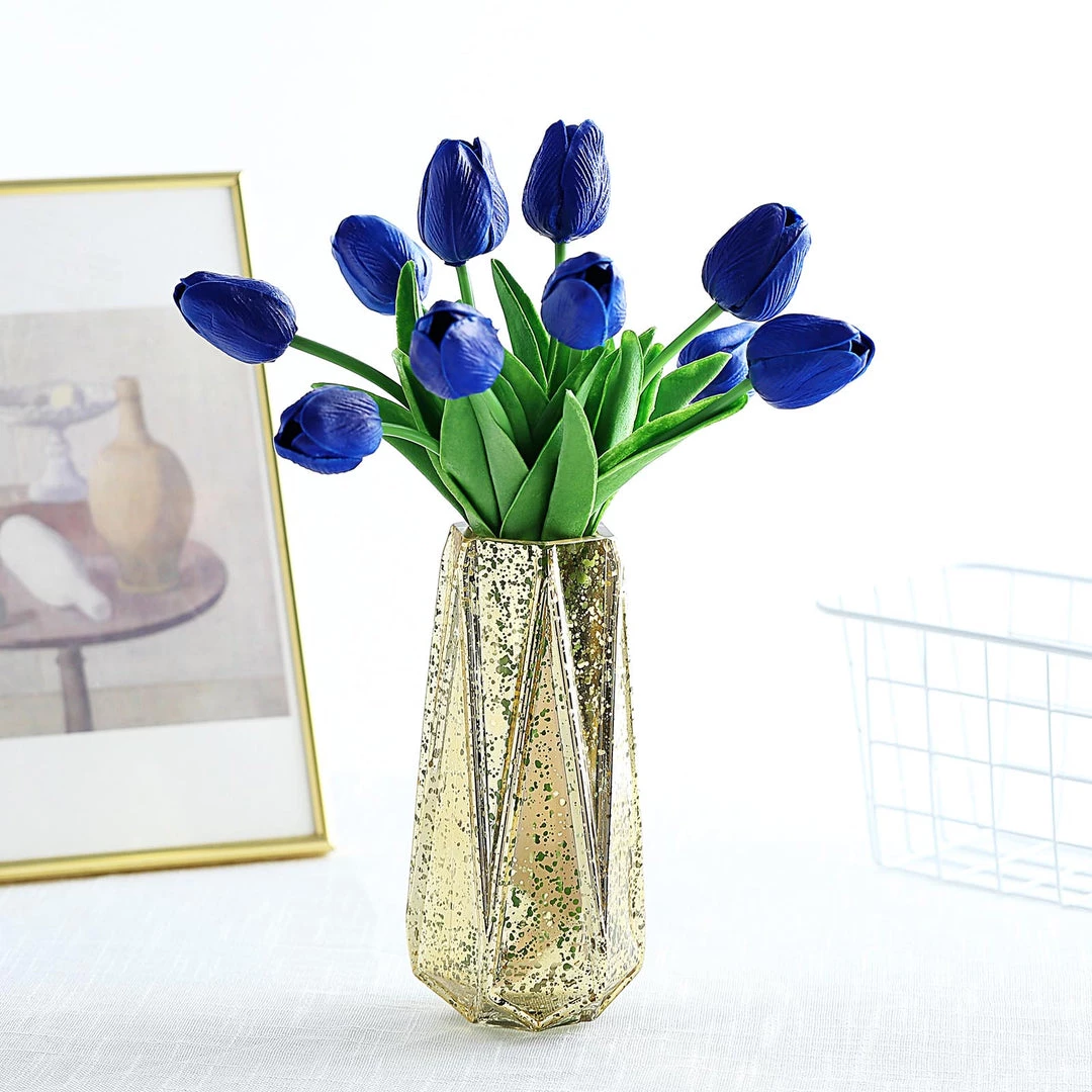HIER_1150 10 Stems | 13" Royal Blue Real Touch Artificial Foam Tulip Flowers 1 HIER_1150 10 Stems | 13" Royal Blue Real Touch Artificial Foam Tulip Flowers