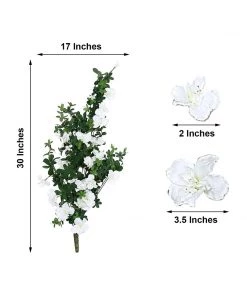 HIER_1150 30" White Artificial Silk Hanging Rhododendron Flower Vine Bush 17 HIER_1150 30