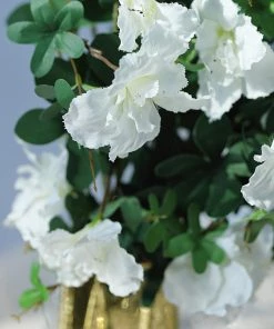 HIER_1150 30" White Artificial Silk Hanging Rhododendron Flower Vine Bush 26 HIER_1150 30