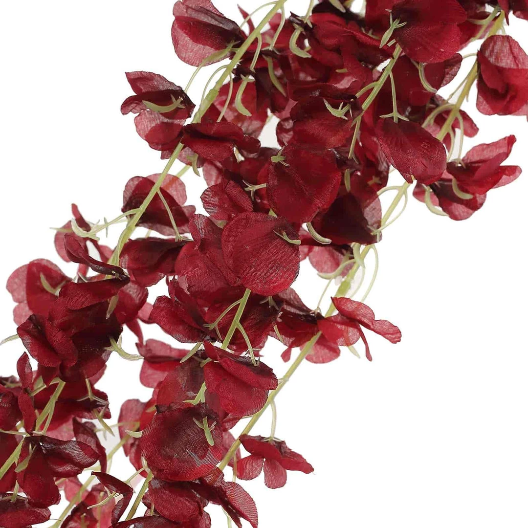 HIER_1210 42" Wine Artificial Silk Hanging Wisteria Flower Garland Vines 13 HIER_1210 42" Wine Artificial Silk Hanging Wisteria Flower Garland Vines