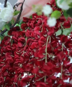 HIER_1210 42" Wine Artificial Silk Hanging Wisteria Flower Garland Vines 22 HIER_1210 42