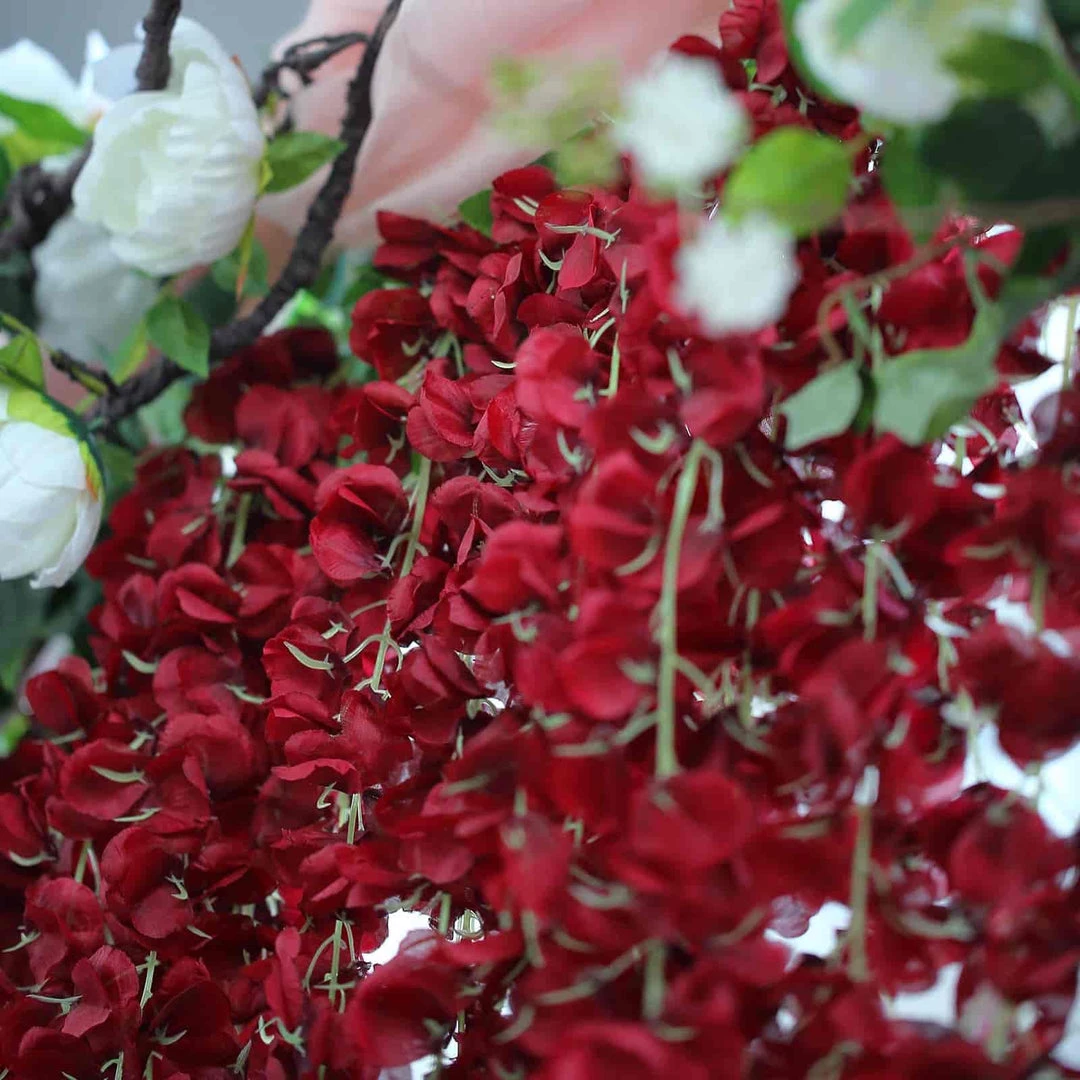 HIER_1210 42" Wine Artificial Silk Hanging Wisteria Flower Garland Vines 9 HIER_1210 42" Wine Artificial Silk Hanging Wisteria Flower Garland Vines