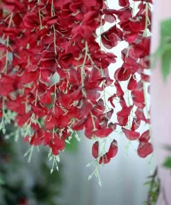HIER_1210 42" Wine Artificial Silk Hanging Wisteria Flower Garland Vines 20 HIER_1210 42