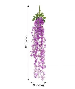 HIER_1210 Garlands | Vines 42" Lavender Artificial Silk Hanging Wisteria Flower Garland Vines 16 HIER_1210 Garlands | Vines 42