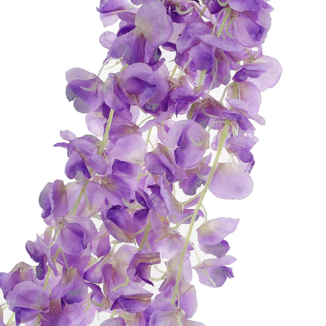 HIER_1210 Garlands | Vines 42" Lavender Artificial Silk Hanging Wisteria Flower Garland Vines 13 HIER_1210 Garlands | Vines 42" Lavender Artificial Silk Hanging Wisteria Flower Garland Vines