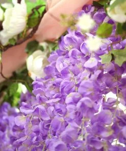 HIER_1210 Garlands | Vines 42" Lavender Artificial Silk Hanging Wisteria Flower Garland Vines 21 HIER_1210 Garlands | Vines 42