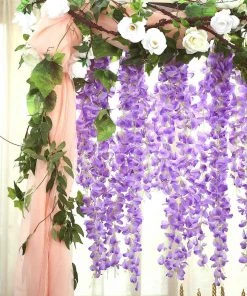 HIER_1210 Garlands | Vines 42" Lavender Artificial Silk Hanging Wisteria Flower Garland Vines 19 HIER_1210 Garlands | Vines 42