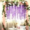 HIER_1210 Garlands | Vines 42" Lavender Artificial Silk Hanging Wisteria Flower Garland Vines