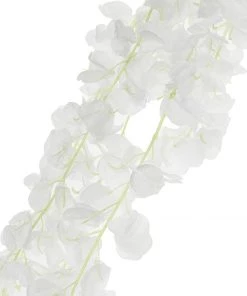 HIER_1210 42" White Artificial Silk Hanging Wisteria Flower Garland Vines Garlands | Vines 38 HIER_1210 42