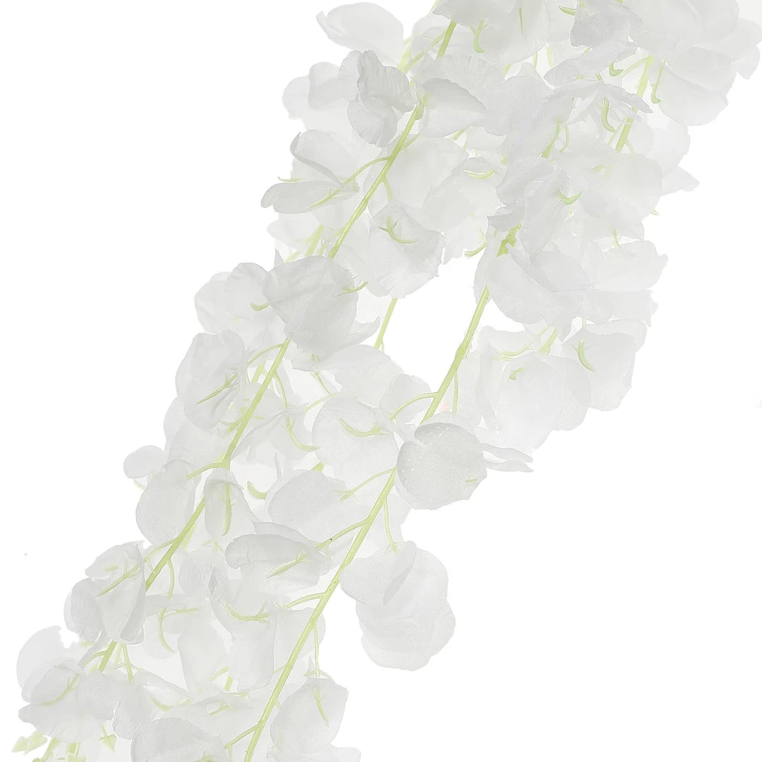 HIER_1210 42" White Artificial Silk Hanging Wisteria Flower Garland Vines Garlands | Vines 19 HIER_1210 42" White Artificial Silk Hanging Wisteria Flower Garland Vines Garlands | Vines