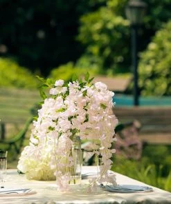 HIER_1210 Chargers & Centerpieces 5 Pack | 44" Blush/Rose Gold Artificial Silk Hanging Wisteria Vines 21 HIER_1210 Chargers & Centerpieces 5 Pack | 44