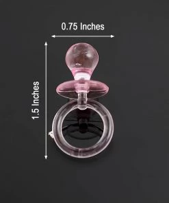 HIER_5320 Theme Décor 12 Pack | Small Pink Decorative Baby Pacifiers, Baby Shower Favors