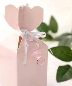 HIER_5320 Theme Décor 12 Pack | Small Pink Decorative Baby Pacifiers, Baby Shower Favors