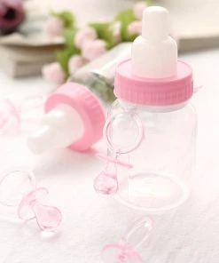 HIER_5320 Theme Décor 12 Pack | Small Pink Decorative Baby Pacifiers, Baby Shower Favors