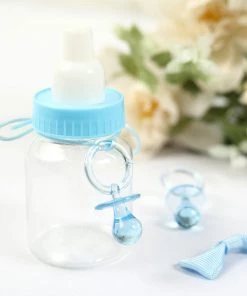HIER_5320 12 Pack | Small Blue Decorative Baby Pacifiers, Baby Shower Favors Theme Décor