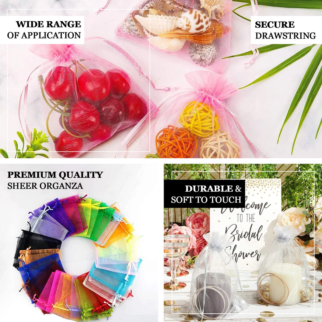 HIER_5350 10 Pack | 3" Baby Blue Organza Drawstring Wedding Party Favor Gift Bag - Clearance SALE 4 HIER_5350 10 Pack | 3" Baby Blue Organza Drawstring Wedding Party Favor Gift Bag - Clearance SALE