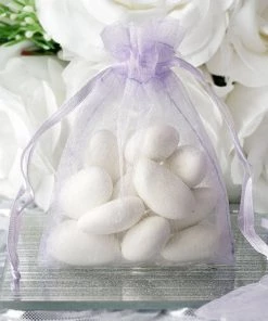 HIER_5350 Tabletop Decor 10 Pack | 3" Lavender Organza Drawstring Wedding Party Favor Gift Bags - Clearance SALE