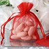 HIER_5350 Tabletop Decor 10 Pack | 3" Red Organza Drawstring Wedding Party Favor Gift Bags - Clearance SALE