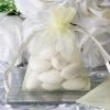 HIER_5350 Tabletop Decor 10 Pack | 3" Yellow Organza Drawstring Wedding Party Favor Gift Bags - Clearance SALE