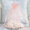 HIER_5350 10 Pack | 5" Blush/Rose Gold Organza Wedding Party Favor Gift Bags Tabletop Decor