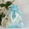 HIER_5350 12 Pack | 3" Baby Blue Satin Drawstring Wedding Party Favor Gift Bags