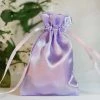 HIER_5350 12 Pack | 3" Lavender Satin Drawstring Wedding Party Favor Gift Bags