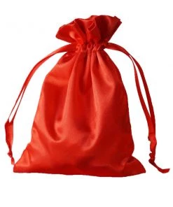 HIER_5350 12 Pack | 5" Red Satin Drawstring Pouch Wedding Party Favor Gift Bags Tabletop Decor 17 HIER_5350 12 Pack | 5
